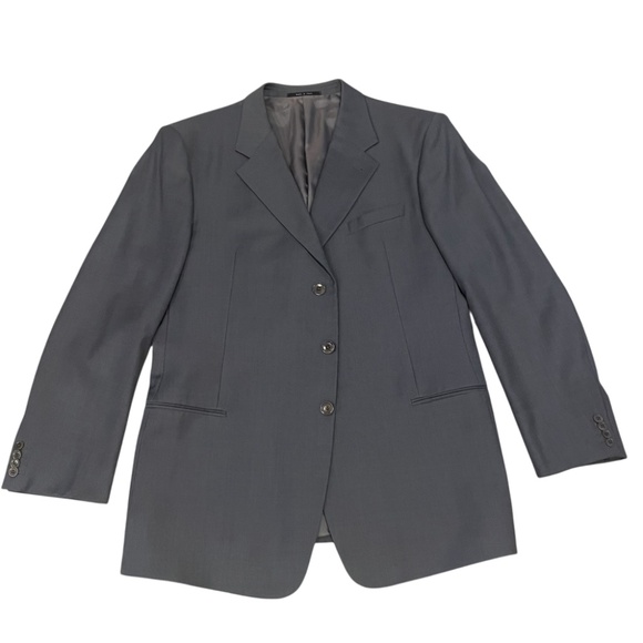 Armani Collezioni Gray Pleated Men’s Suit Jacket Pant 48L - Picture 2 of 15